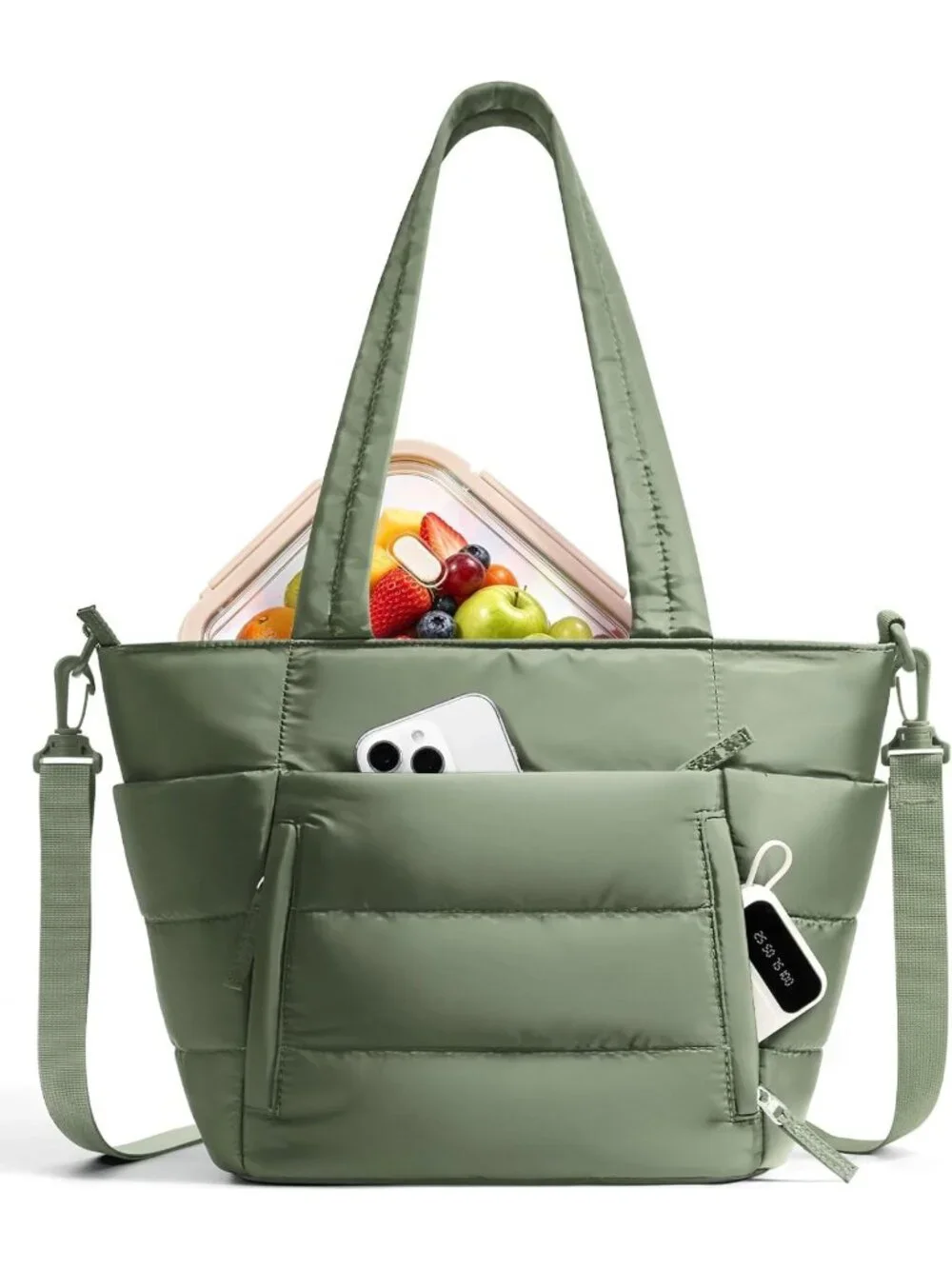 Stylish Insulated Lunch Tote Bag for Women - Puffy Cooler Lunch Box